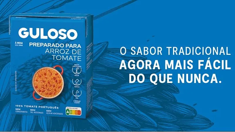 Preparado para Arroz de Tomate Guloso: ‘O sabor tradicional, agora mais fácil do que nunca’. 